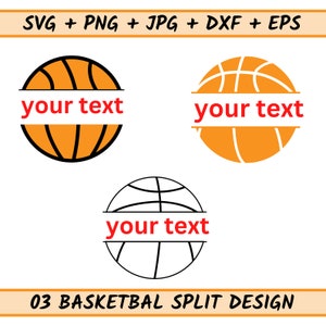 Basket-ball split svg, svg lot de basket-ball, nom split monogramme svg basket-ball clipart, fichiers basket ball svg split frame svg, fichiers coupés
