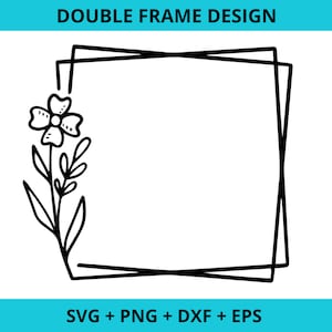 Square Frame Svg, Square Frame Png, Square monogram frame svg, Geometric Double Square Svg, Frame Svg, Border Svg, Square Wire Frame Svg