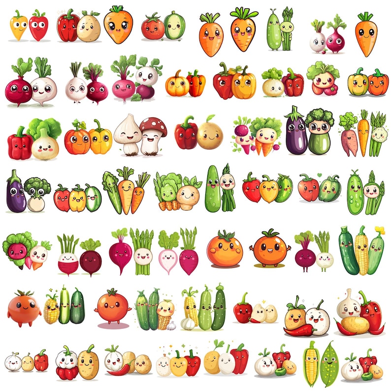 317 Watercolor Vegetable Clipart Bundle, Tomato, Cucumber, Eggplant ...
