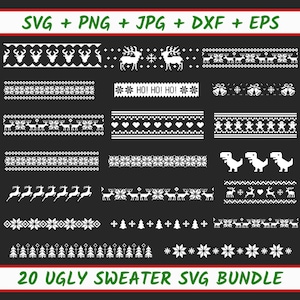 Pacote de suéter feio Svg, modelos de suéter feio de Natal, Svg de suéter feio, + fonte de suéter feio, Svg de suéter feio para Cricut, Silhouette