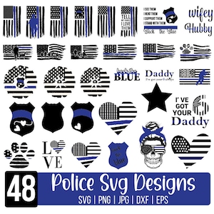 Pacchetto SVG speciale della polizia, SVG della polizia, SVG della bandiera della polizia, Back the Blue svg, SVG dell'agente di polizia, SVG della moglie della polizia, Bandiera rovinata, Cricut Cut