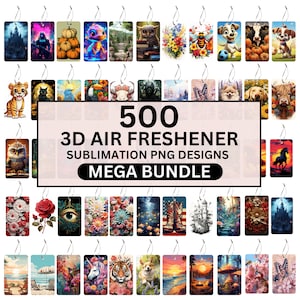 500  Air Freshener Sublimation Bundle, Car Air Freshener Designs, Car Air Freshener PNG, 3 x 4 Inches PNG Files, Printable Digital Download