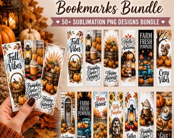 Watercolor Autumn Bookmarks Bundle, Fall Aesthetic Printable Bookmarks, Cozy Autumn Reading Gift, Instant Download