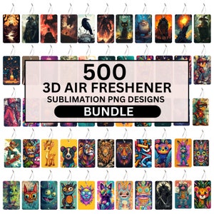 500 3D Cute Cat & Cartoon Air Freshner  Designs Bundle, Colorful and Stylish Air Freshner Designs, Unique T Shirt Png, Digital Download