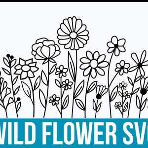 Wildflowers svg, flower sketch svg, nature svg, Bouquet SVG, Floral svg, Wild flower svg, floral frame svg, Split monogram svg