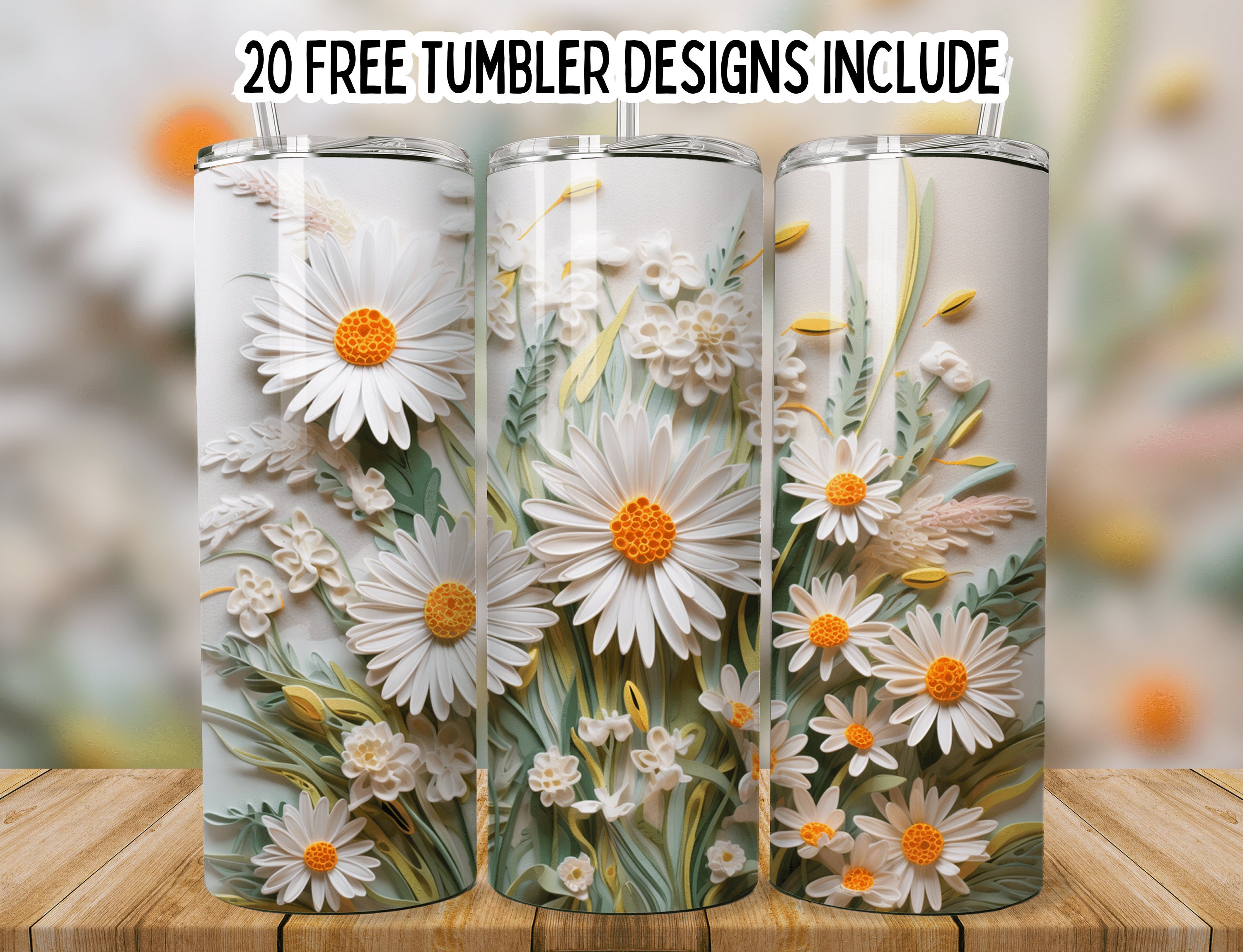 Yellow Sunflower, Pink roses and White Daisy Tumbler – Tina's