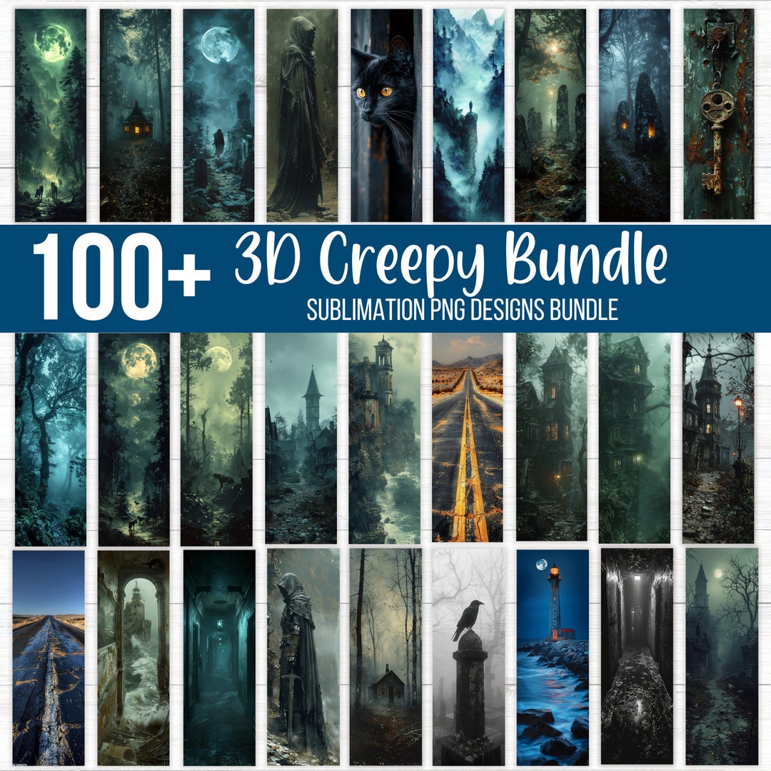 100+ Creepy Bookmark Bundle, Bookmark Sublimation Png, Creepy Bookmark ...