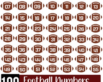 Paquete SVG de números de fútbol, PNG de números de fútbol del 0 al 100, diseños SVG de fútbol, SVG de camisetas de fútbol, archivo de corte de diseños de fútbol para Cricut