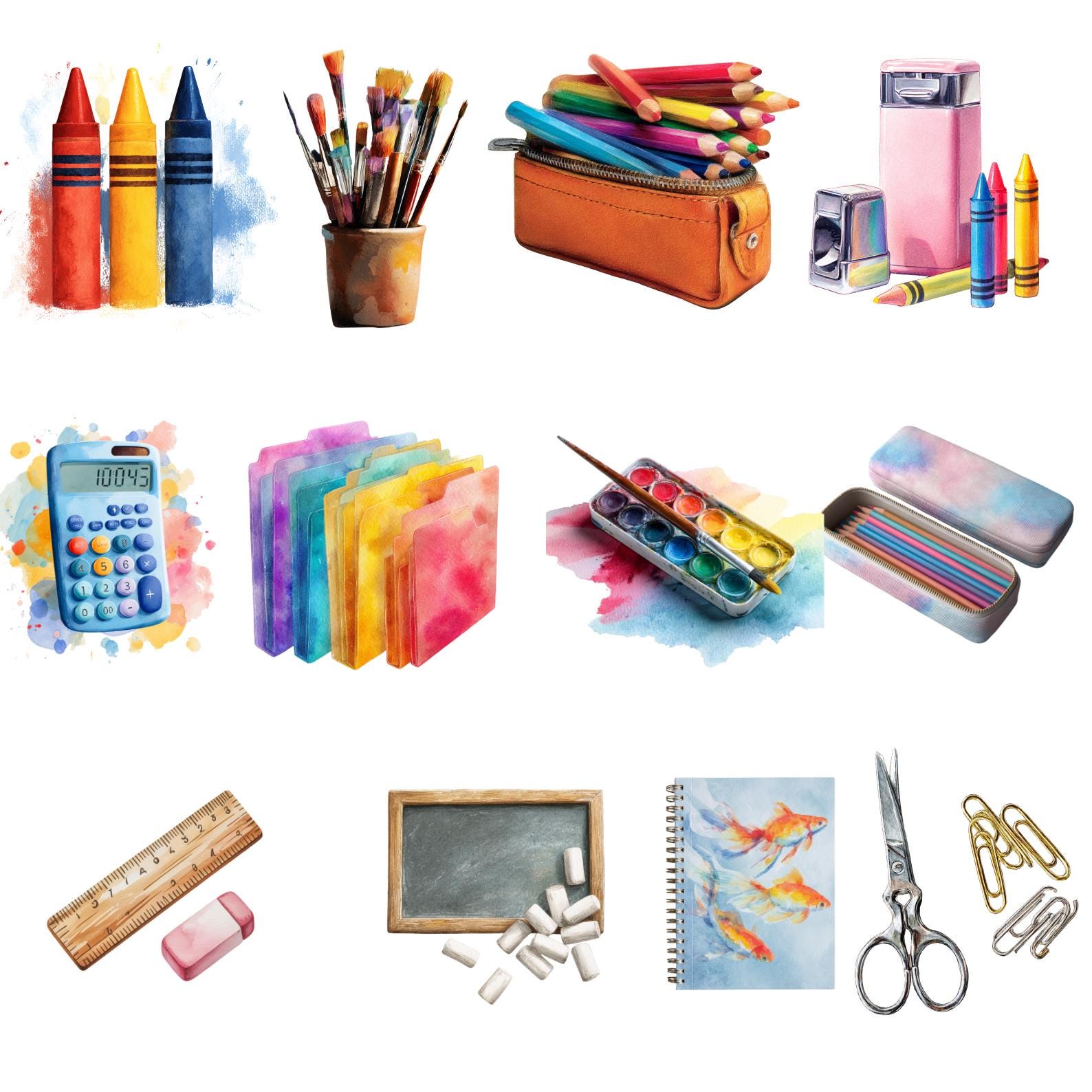 School Supplies Clipart Bundle, Teacher and Student Clipart PNG ...
