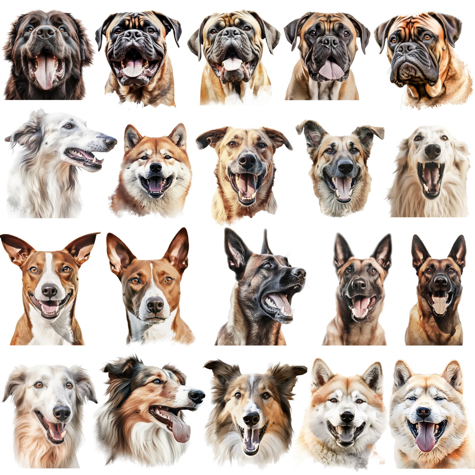100+ Dog Breeds Clipart Bundle, Dog Stickers Clipart, Cute Dogs PNG ...