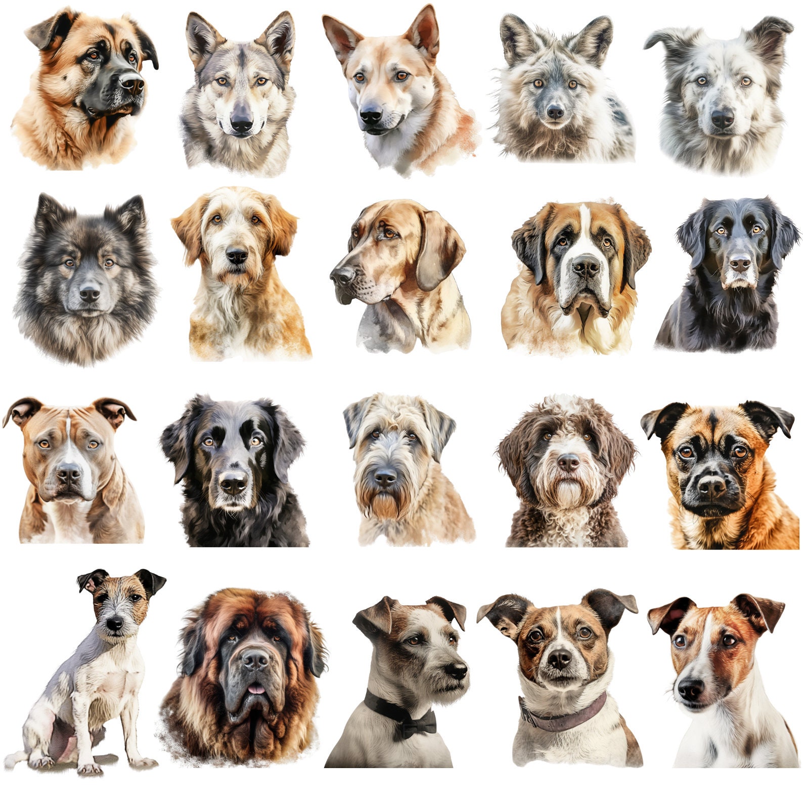 100+ Dog Breeds Clipart Bundle, Dog Stickers Clipart, Cute Dogs PNG ...