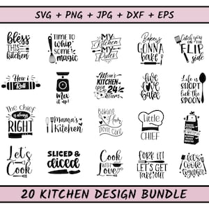 SVG de cocina, paquete de SVG de cocina, SVG de repostería, SVG de cocina, SVG de monograma de cocina, SVG de citas de cocina, archivos SVG de cocina para Cricut