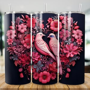 Valentine Tumbler Wrap Bundle, 20oz Skinny Valentine Heart Tumbler Sublimation Designs, Valentines Day Tumbler Wrap PNG, Digital Download