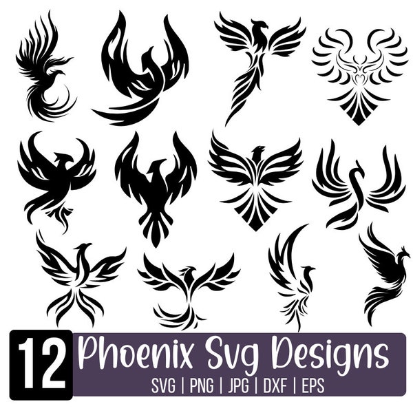 Phoenix SVG Bundle,  Phoenix Svg, Phoenix Vector, Phoenix Birds, Phoenix Clipart, Phoenix  Designs, Cricut Cut svg png, Digital Download