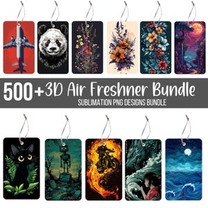 500+ 3D Air Freshener Bundle, Cute Animals Air Freshener, Watercolor Funny Air Freshener Sublimation PNG, Fantasy, Vintage Air Freshener