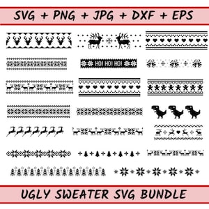 Weihnachten Ugly Sweater Vorlagen, Hässliche Pullover Svg, Weihnachten Bundle SVG, Hässliche Pullover Svg für Cricut, Silhouette_BD
