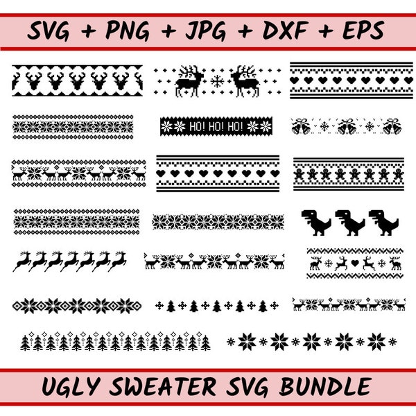 Christmas Ugly Sweater Templates, Ugly Sweater Svg, Christmas Bundle Svg, Ugly Sweater Svg for Cricut, Silhouette_BD