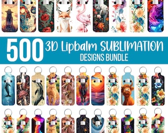 500 Skinny Lip Balm Holder, Lip Balm Holder Sublimation PNG, Lip Balm Sublimation Designs, Lip Gloss Keyring Design, Lip Balm Key Ring Tag