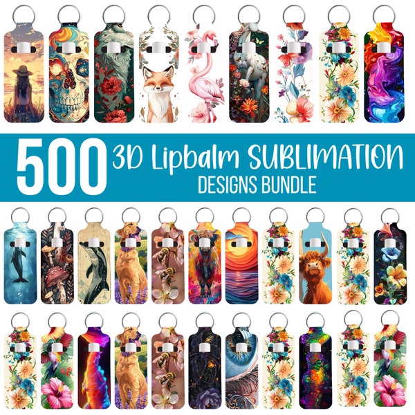 500 Skinny Lip Balm Holder, Lip Balm Holder Sublimation PNG, Lip Balm Sublimation Designs, Lip Gloss Keyring Design, Lip Balm Key Ring Tag