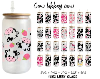 Cow Libbey Glass svg Bundle, Baby cow glass wrap svg, 16oz Cow Head Libbey Glass svg, Animal Print Svg, Libbey Wrap Svg, Digital Download