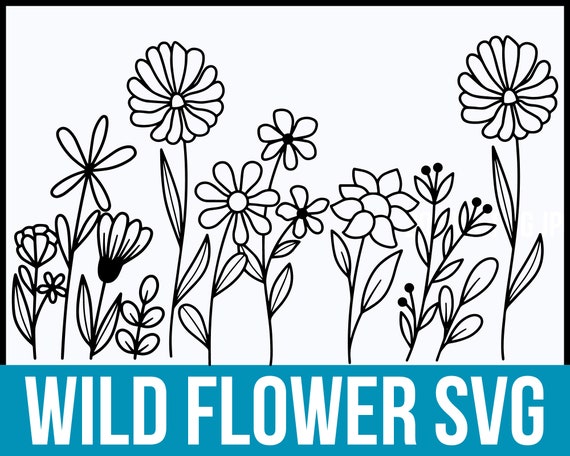 Wildflowers Svg Bouquet SVG Floral Frame Svg Split Monogram - Etsy