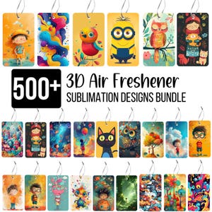 500+ 3D Air Freshener Bundle, Cute and Vibrant Air Freshener Art, Sublimation PNG Designs, Digital Download