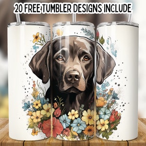3D Dog 20oz Tumbler Wrap Bundle Designs, Flower Dog Tumbler png, Dog Sublimation Tumbler Wrap, Seamle Dog Wrap, Cute 3D Dog Tumbler Wrap