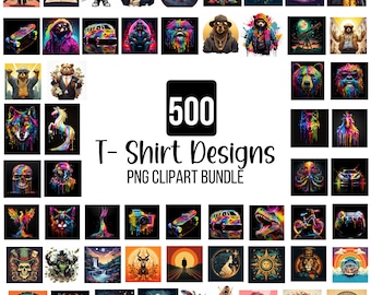 500 T Shirt Design Bundle, Colorful Tshirt Designs, T Shirt Sublimation Bundle, T Shirt Designs For Men Woman Kids, digital Download