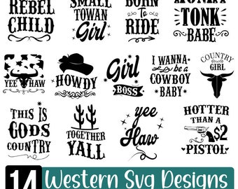 Western SVG Bundle, Southern svg Designs, Howdy Svg, Cowboy Svg, Cowgirl Svg, Country Svg,Cut Files for Cricut, Digital Download