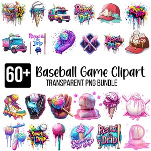 60種類以上の野球ゲームのクリップアート集、野球のスポーツチーム、水彩画のスポーツクリップアート、野球のバット、野球のグローブ、ジャージ、野球選手