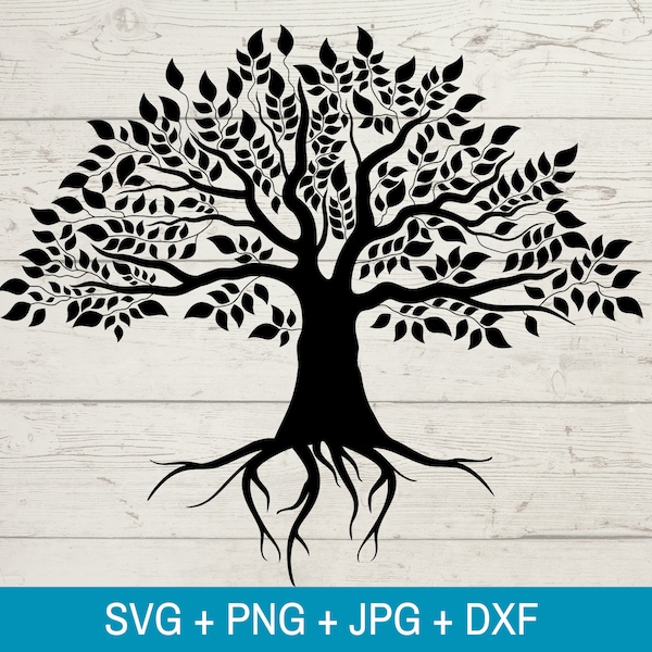 Family Tree SVG , Family Tree with roots cutting file png, svg,  Roots Clipart, Roots Files For Cricut, Roots Cut Files For Silhouette