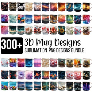 300+ 3D sublimacja kubków, owijki na kubki z kwiatami, 15oz kwiaty na kubki PNG, owijki na kubki ze słodkim kotem, wzory kubków do kawy, wzory owijek na kubki PNG