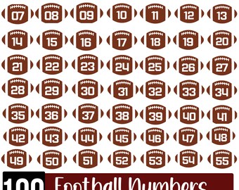 Paquete SVG de números de fútbol, PNG de números de fútbol del 0 al 100, diseños SVG de fútbol, SVG de camisetas de fútbol, archivo de corte de diseños de fútbol para Cricut