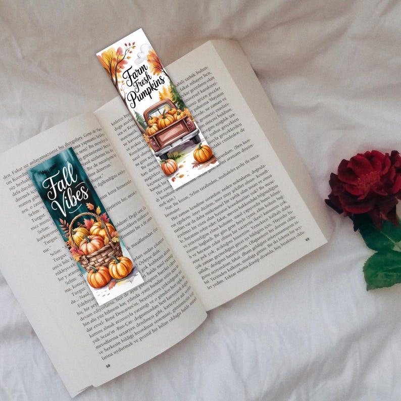 Watercolor Autumn Bookmarks Bundle, Fall Aesthetic Printable Bookmarks ...