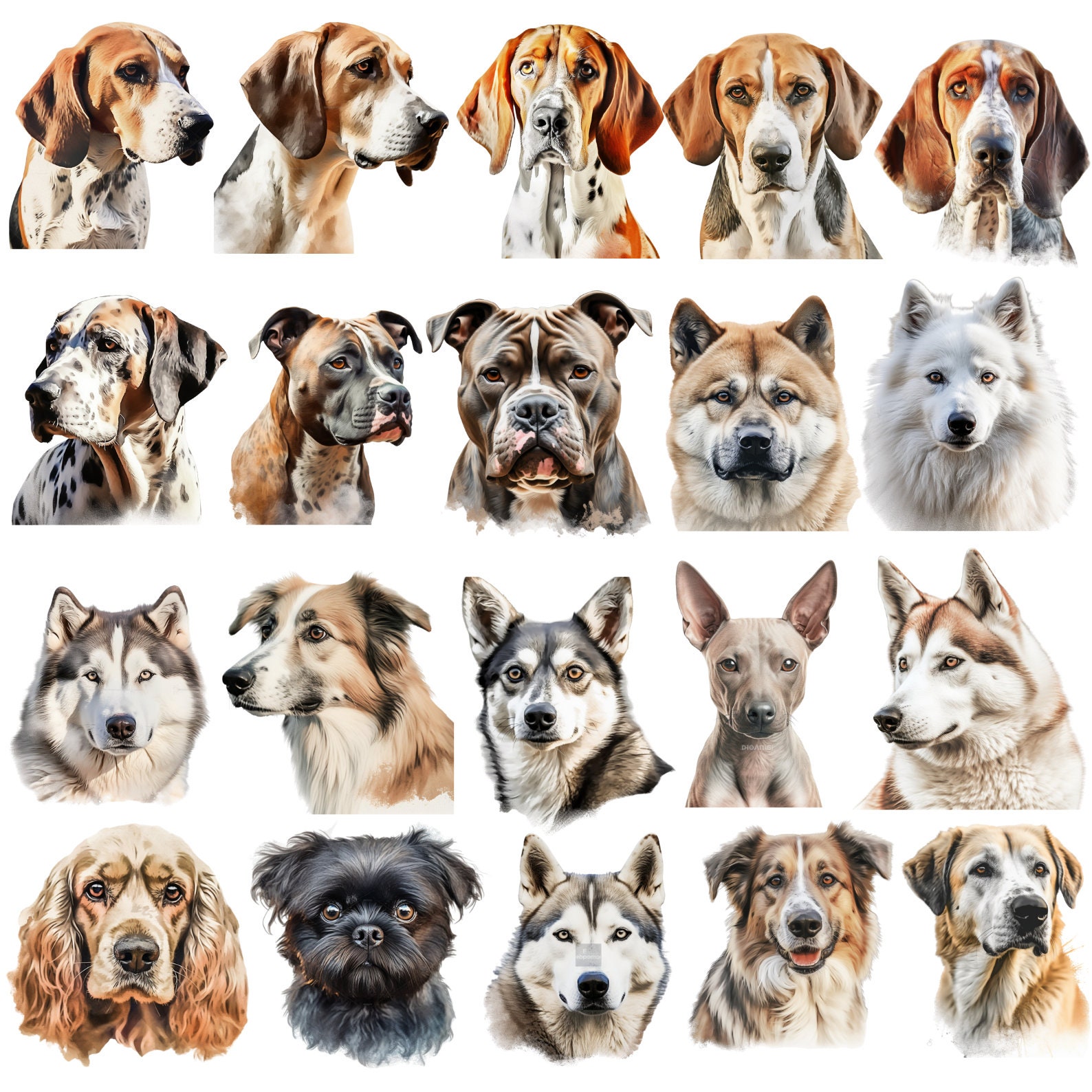 100+ Dog Breeds Clipart Bundle, Dog Stickers Clipart, Cute Dogs PNG ...