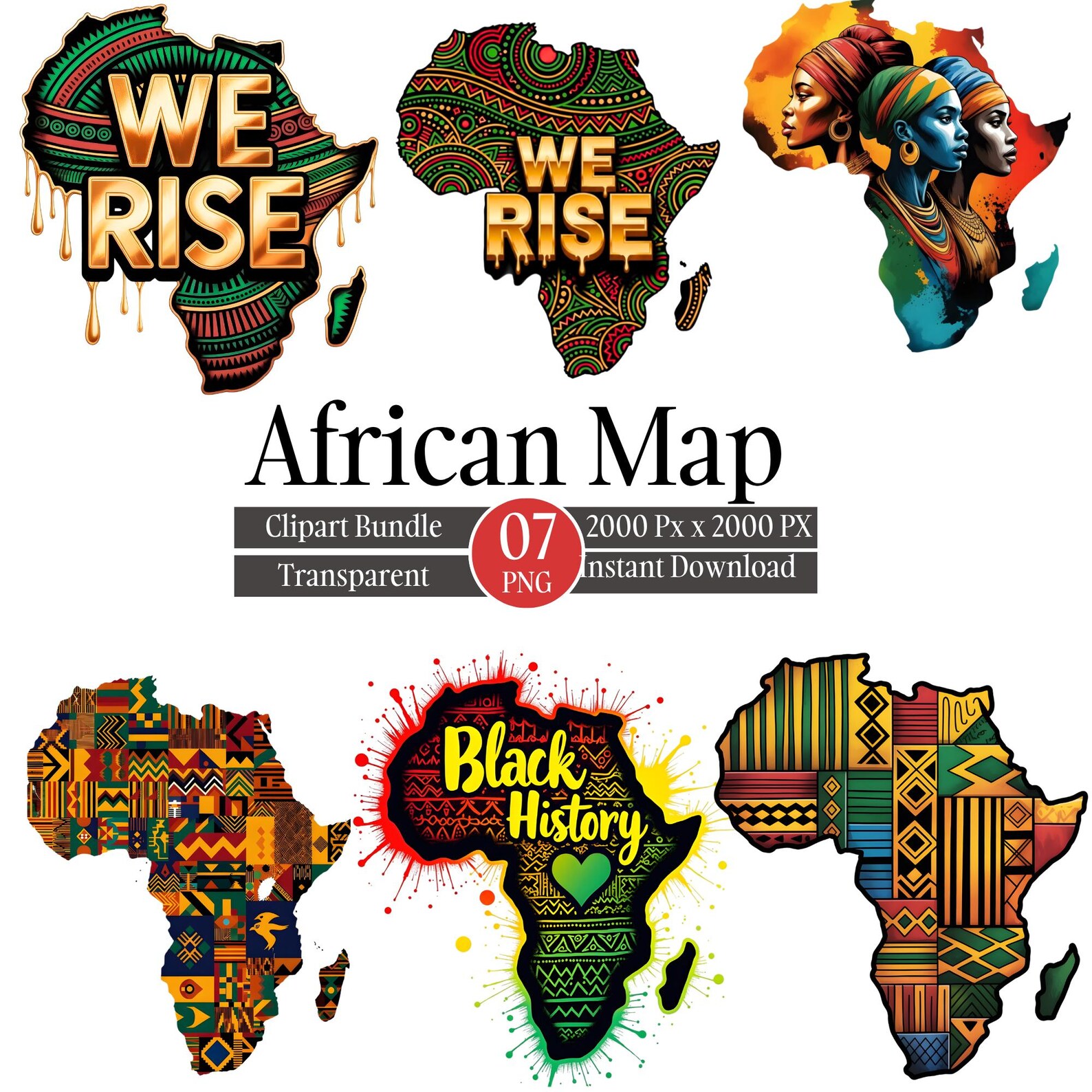 African Map Clipart , Africa Continent Outline Illustration, Geography ...