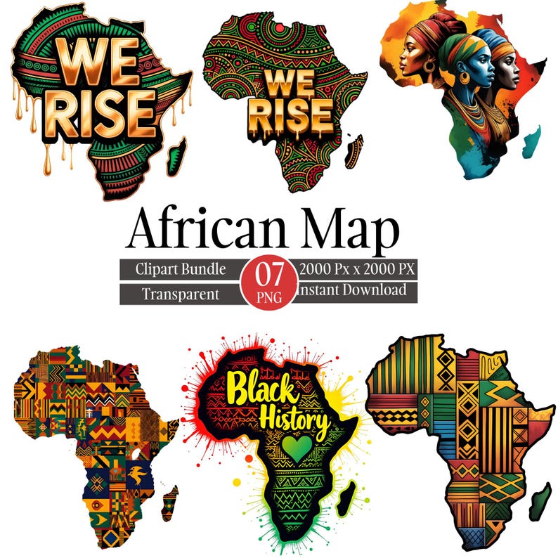 African Map Clipart , Africa Continent Outline Illustration, Geography ...