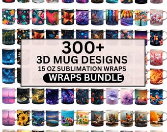 Mais de 300 designs de sublimação para canecas 3D, canecas com flores, canecas com flores de 15 onças PNG, canecas com gatos fofos, designs para canecas de café, designs para canecas PNG
