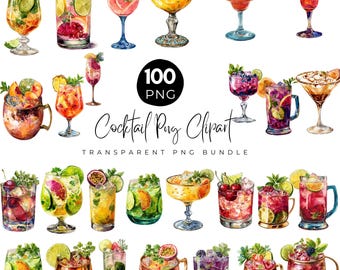 Cocktail Clipart Bundle, Cocktail Png, Alcohol Illustrations, Non Alcoholic Drinks Png, Beers Clipart Bundle, Transparent Png