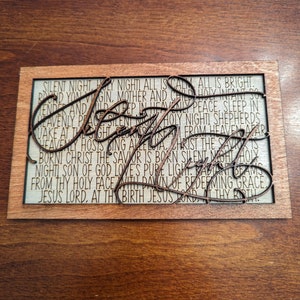 Silent Night Shelf Sitter Sign