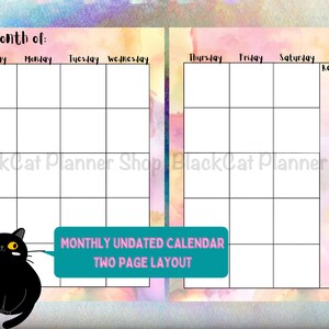 Printable Monthly Calendar | Planner Printable Page | Undated Calendar | Minimalist | Undated Planner Monthly | Undated Monthly