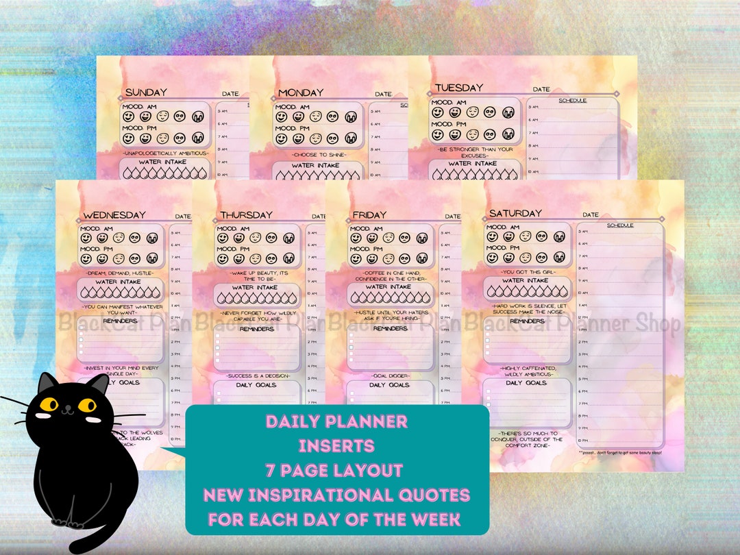 Undated Daily Planner Inserts | HP Classic Planner | Happy Planner PDF ...