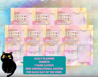 Undated Daily Planner Inserts | HP Classic Planner | Happy Planner PDF ...