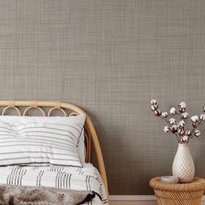 Removable linen textured wallpaper- Peel and stick and Traditional wallpaper -  3401