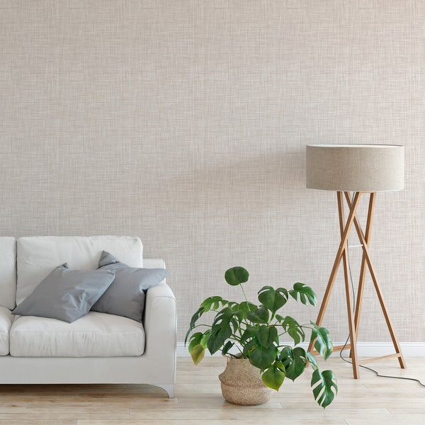 Removable linen textured wallpaper- Peel and stick and Traditional wallpaper -  3386