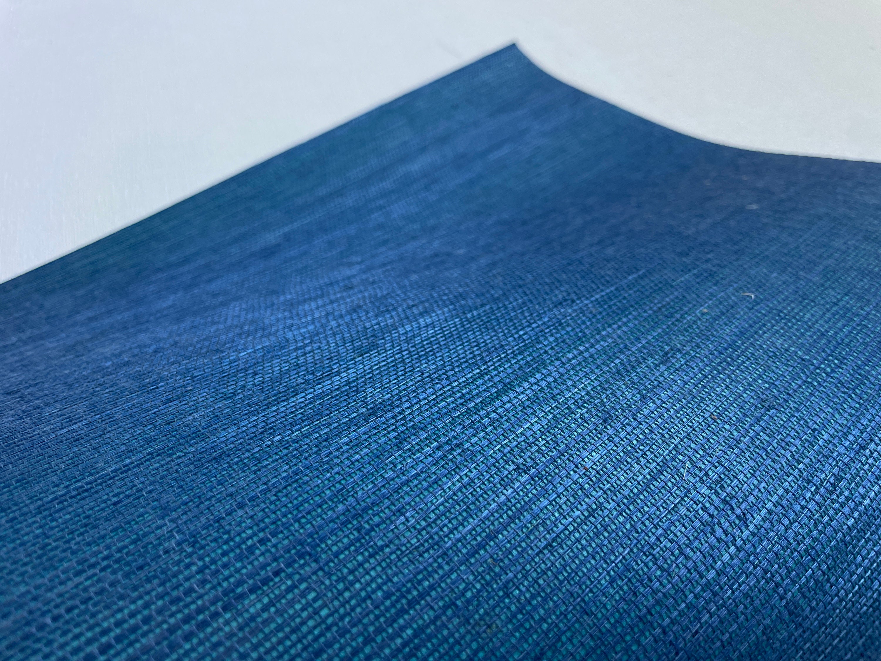 Natural Deep Blue Grasscloth Wallpaper Dark Blue Woven Sisal 41143 Etsy