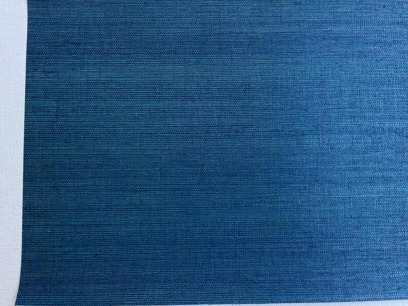 Natural Deep Blue Grasscloth Wallpaper Dark Blue Woven Sisal 41143 Etsy