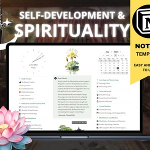 Planificateur de spiritualité et de développement personnel - Modèle de notion numérique