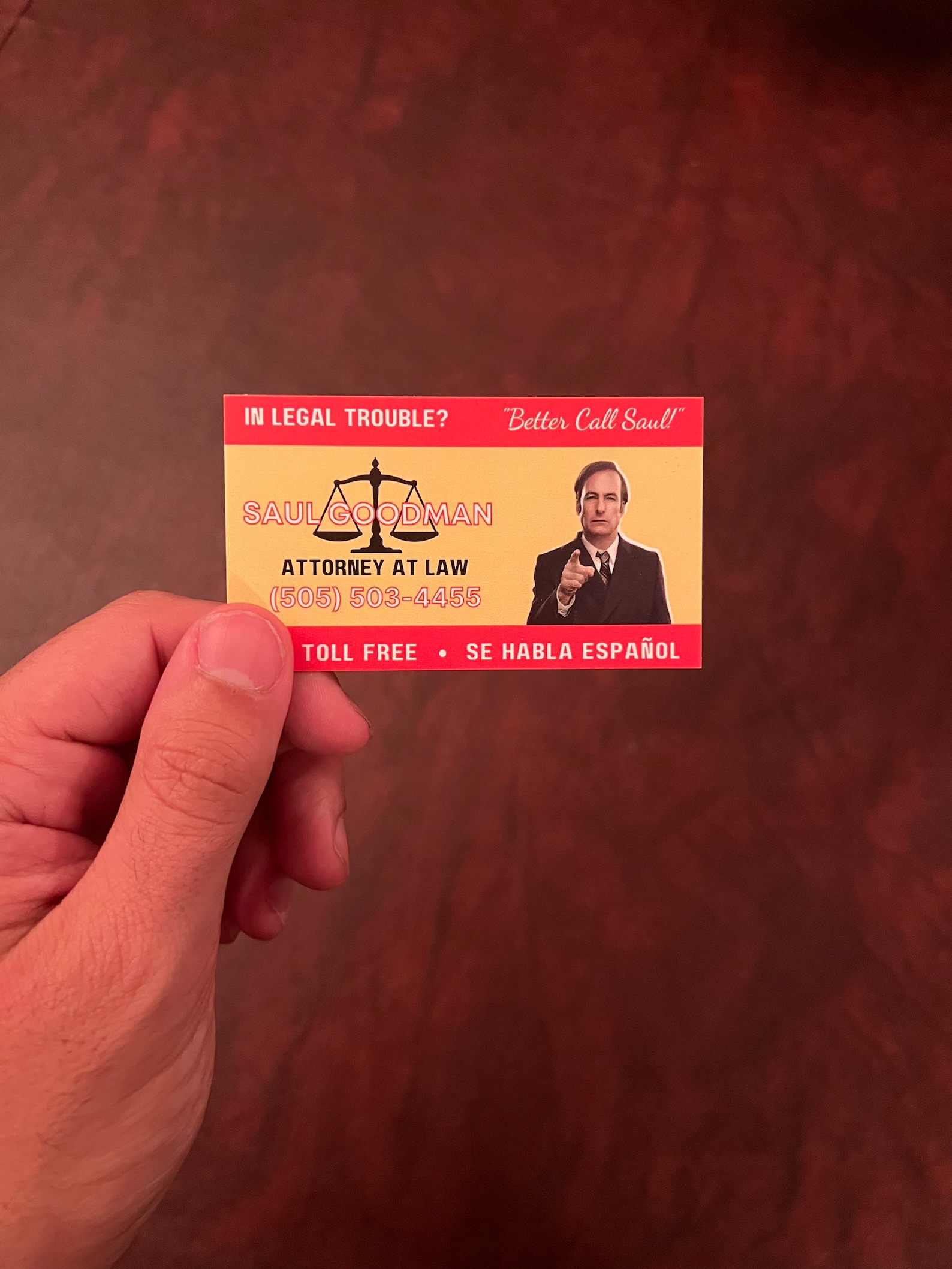 Saul Goodman Business Card Better Call Saul Breaking Bad Etsy