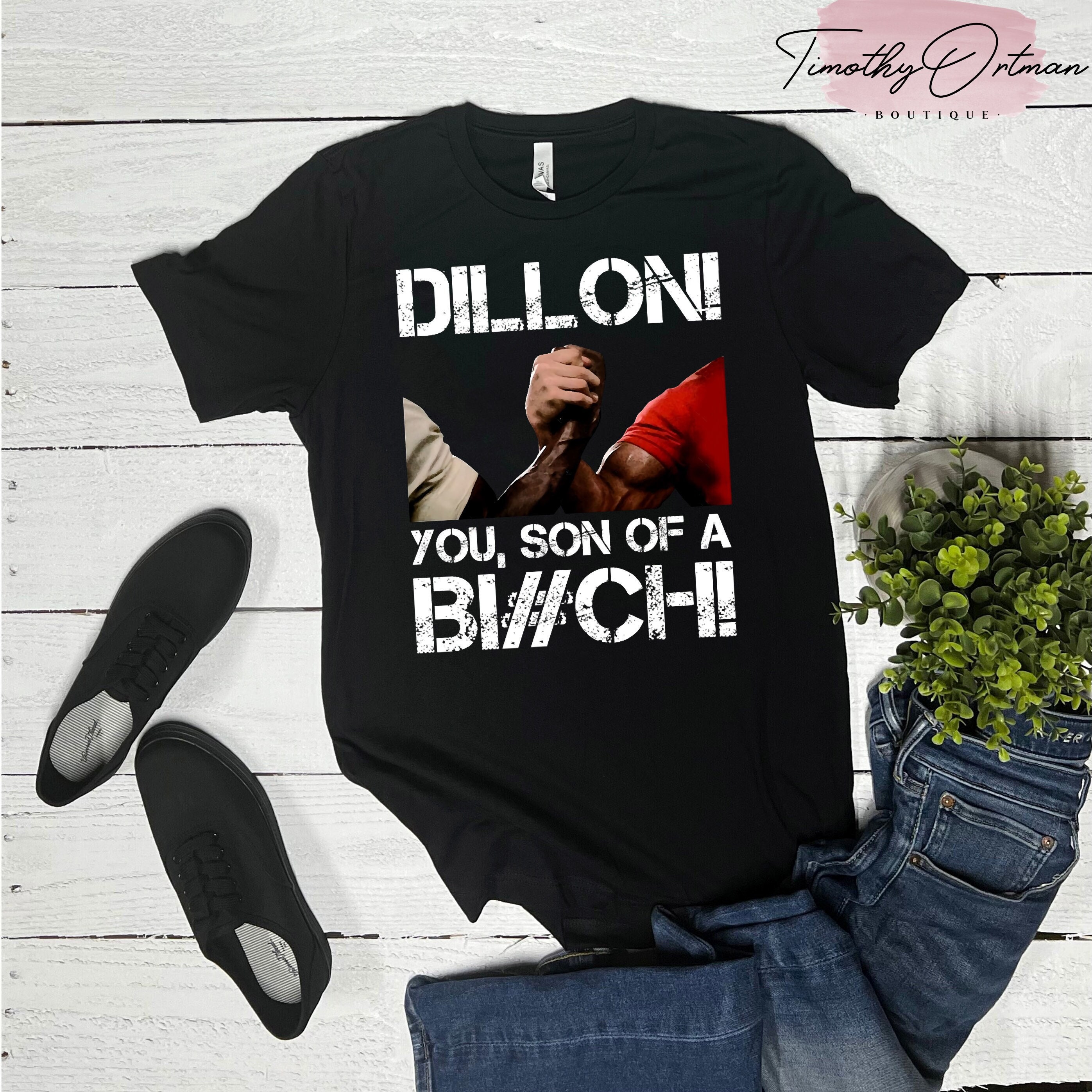 Dillon! you son of a Bi#ch! arnold schwarzenegger funny 80s dillon Classic  T-Shirt couple shirts Custom aldult Teen unisex - AliExpress